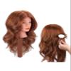 100% Real Hair Doll Head For Curling Straightening Dyeing Braiding Hairdressing Dark Brown Mannequin Head Training Head Kit view 1