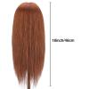 100% Real Hair Doll Head For Curling Straightening Dyeing Braiding Hairdressing Dark Brown Mannequin Head Training Head Kit view 3