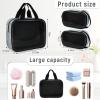 CNNINGYI Clear Makeup Bag, 3 Pcs of Translucent Cosmetic Bags Set, Transparent Wildflower Spring Floral Butterfly Travel Makeup Pouch, Waterproof Cute Toiletry Bag for Women (Watercolor Flower) view 2