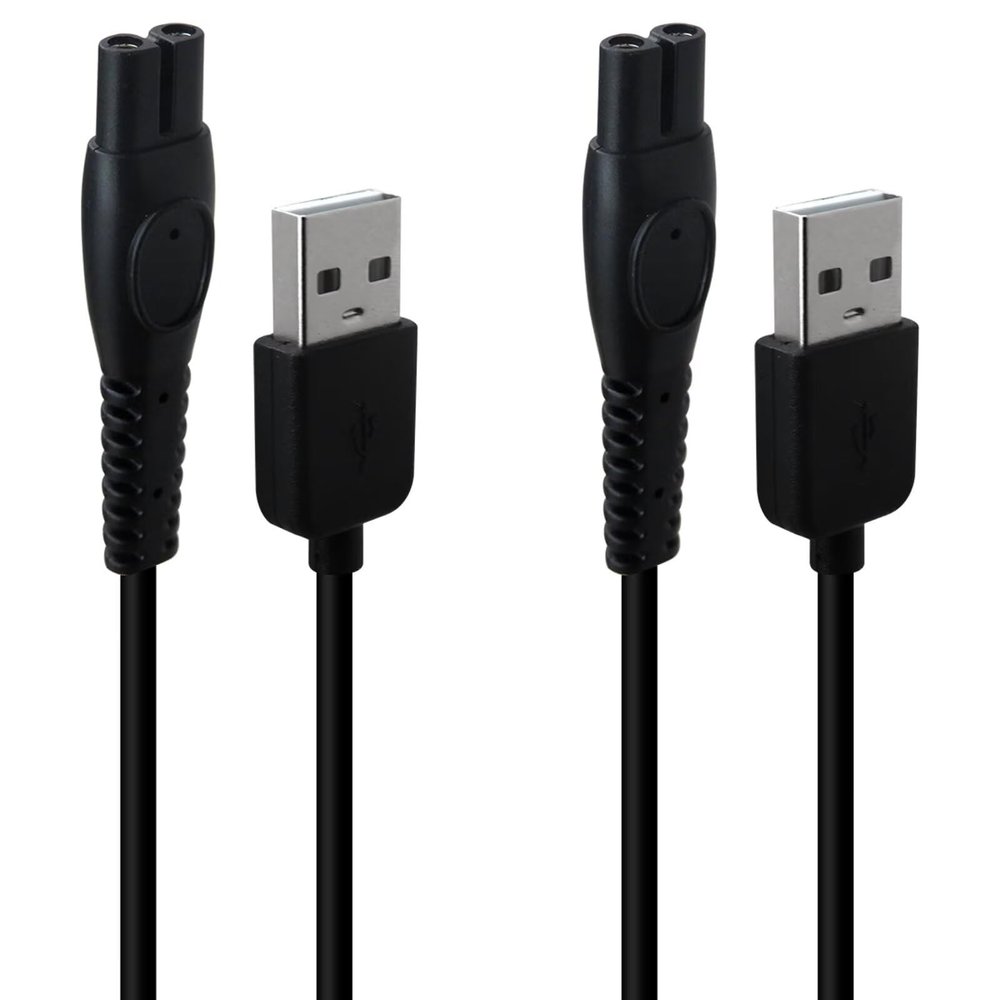 5V Shaver Charger Cable Fit for Philips Shaver series S3243/91, S1016/90, S3242/90, S7886/84, X3052/91, S7887/82, X3001/90, S7885/85, X5006/85, S5880/81 Power Cord(2x Cables)