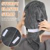 SUNLAND Microfiber Hair Towels Anti Frizz Hair Drying Towel Super Absorbent Fast Drying Turbans for Wet Curly Hair Soft Hair Towel Wrap with Elastic Band for All Hair Types 40 X 28 inches 2Pack Grey view 4