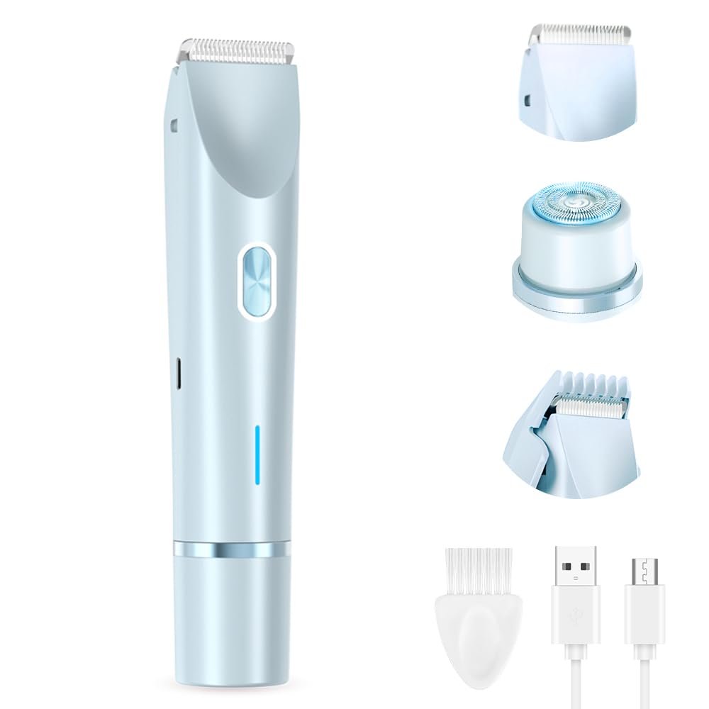 Women's Shave Hair Remover, 2026 New 2-in-1Rechargeable, Eletctric, Waterproof&Easy Women's Body Shaver for Facial Face Lip Chin Underarm Legs (Blue)