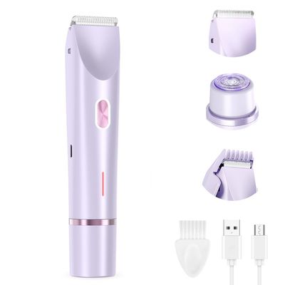 Women's Shave Hair Remover, 2026 New 2-in-1Rechargeable, Eletctric, Waterproof&Easy Women's Body Shaver for Facial Face Lip Chin Underarm Legs (Purple)