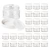 1oz Glass Jar with Lid, Hoa Kinh 25Pack Clear Round Containers Cosmetic Glass Jars with Inner Liners and White Lids Travel Jars for Storing Lip and Body Scrub, Lotion, Body Butter, Bath Salts, Liquid view 1
