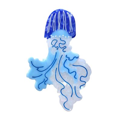 Magical Jellyfish Hair Clip,Acetate Claw Clips,Funny Hair Clips for Women,Royal Blue