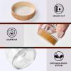 1oz Glass Jar with Lid, Hoa Kinh 25Pack Clear Round Containers Cosmetic with Inner Liners and Woodgrain Lids Travel Jars for Storing Lip and Body Scrub, Lotion, Body Butter, Bath Salts, Liquid view 4