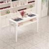 Xyzzlphn Wooden Nail Table, Modern Nail Desk with Adjustable Foot Pads, Nail Beauty Workstation with Open Shelves for Nail Salon, Beauty Salon(47.2''x15.7''x31.5'') view 1