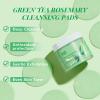 ANAI RUI Green Tea Rosemary Cleansing Pads with CICA Tea Tree Oil, Face Scrub Pads with Bubbles, Exfoliating Deep Cleansing Pad for Face and Body, Make-up Remover Wipes, 50pcs view 2