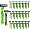 Leriton 40 Pcs 3 Blade Disposable Razors for Men Bulk Sensitive Skin Razor for Men Travel Hotel Spa Summer Party Gift, Individually Packaged view 1