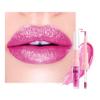 evpct Hot Pink Metallic Glitter Lip Liner and Lipstick Combo Lip Gloss Stain Set Makeup for Women Long Lasting Waterproof 24, Rose Pink Frosted Metallic Shimmer Glossy iridescent Liquid Lipstick 07 view 1