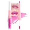 evpct Hot Pink Metallic Glitter Lip Liner and Lipstick Combo Lip Gloss Stain Set Makeup for Women Long Lasting Waterproof 24, Rose Pink Frosted Metallic Shimmer Glossy iridescent Liquid Lipstick 07 view 2