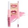 evpct Warm Pink Metallic Glitter Lip Liner and Lipstick Combo Lip Gloss Stain Set Makeup for Women Long Lasting Waterproof 24, Baby Pink Metallic Shimmer Frosted Iridescent Glossy Liquid Lipstick 12 view 2