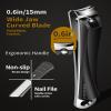 EBEWANLI Large Nail Clippers, 15mm Ultra Wide Toenail Clippers, Stainless Steel Fingernail Clipper Built in Nail File, Curved Blade Toe Nail Cutter Trimmer for Men or Women view 4