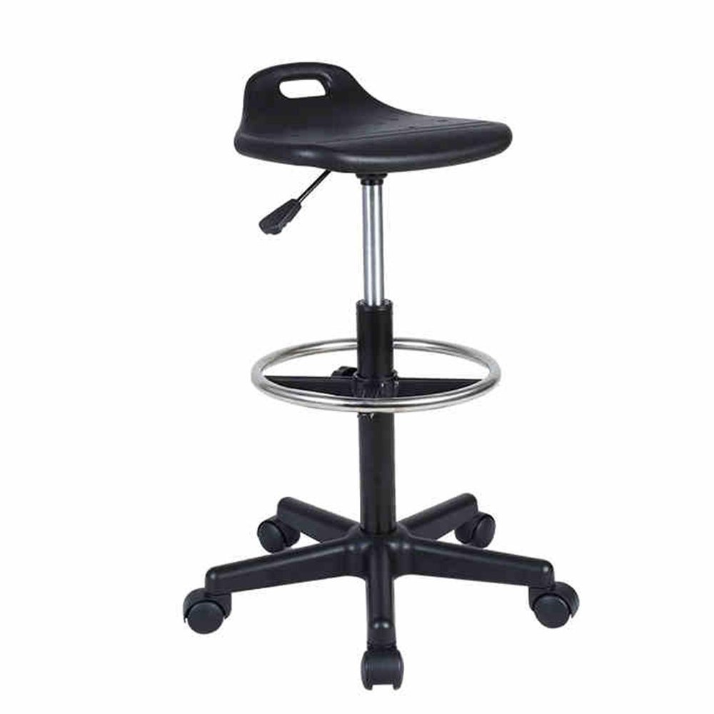 BXKCFYBSQ Saddle Stool with Wheels,Swivel Ergonomic Chair with Ring Pedal,Height Adjustable 45-80cm,for Massage Salon Hairdressers,Bearing Weight 440lbs(80x35cm)