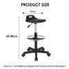 BXKCFYBSQ Saddle Stool with Wheels,Swivel Ergonomic Chair with Ring Pedal,Height Adjustable 45-80cm,for Massage Salon Hairdressers,Bearing Weight 440lbs(80x35cm) view 2