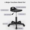 BXKCFYBSQ Saddle Stool with Wheels,Swivel Ergonomic Chair with Ring Pedal,Height Adjustable 45-80cm,for Massage Salon Hairdressers,Bearing Weight 440lbs(80x35cm) view 4