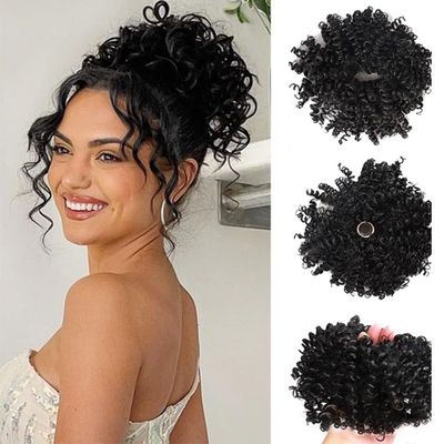 Bun, Wig Screw Hair Ring Women's Chemical Fiber High Temperature Silk Hair Accessories Hair Pack Messy Fluffy Faux Hair Ring for Women(Brown)