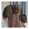 hair bun, Wig Women's Fluffy Donut Head Pod Invisible Short Grab Clip Hair Bun Hair Bags(Dark grey) view 2