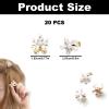 20PCS Pearl Flower Hair Claw Clips, Mini Pearl Floral Hair Clips, Gloden Metal Hair Clips, Sweet Daisy Artificial Bangs Clips, French Decorative Hair Barrettes Accessories for Women Bride view 2