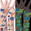 106 Packs 4th of July Decorations, 4th of July Glow in the Dark Tattoos, Multiple Styles Fourth of July Tattoos, Red White and Blue Decor Suitable for Patriotic Accessories Independence Day Supplies view 1