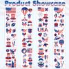 106 PCS 4th of July Tattoos, Fourth of July Tattoos for Kids, Patriotic Temporary Stickers, American Flag Red White Blue Decor for Independence Day Accessories Decoration Supplies Favors view 4