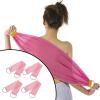  4X Bath Net with Handles Body Back Scrubber Washing Accessories with Pull Strap for Women Men, Pink view 3