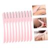 Baluue 10pcs Portable Eyebrow Razor Blades Facial Razor for Women Shaving for Women Eyebrow Scissors Foldable Trimmer view 4
