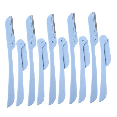 PLAFOPE 10pcs Portable Eyebrow Trimmer Scissor Microblading Brow Tool Shaping Folding Portable Brow Shaper