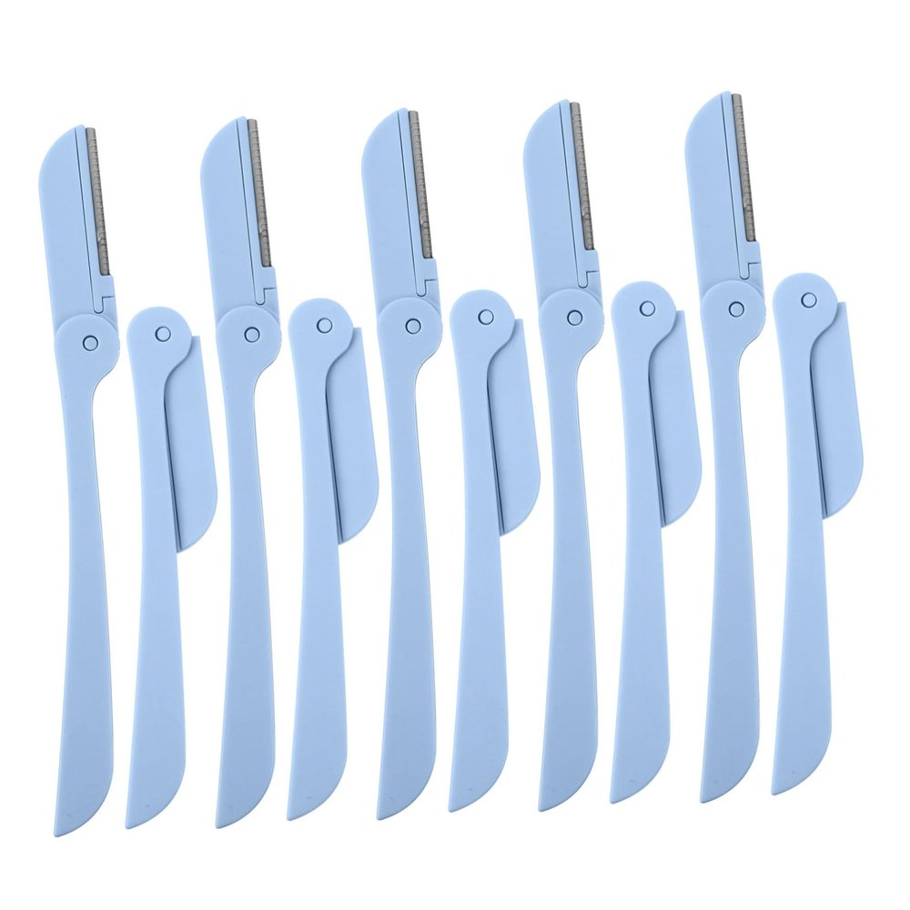 PLAFOPE 10pcs Portable Eyebrow Trimmer Scissor Microblading Brow Tool Shaping Folding Portable Brow Shaper