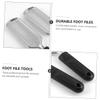 Healeved 2pcs Stainless Steel Foot Scrubbers Dual-Sided Foot Care Tools for Dead Skin Removal Gentle Pedicure Black White view 3