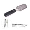 Healeved 2pcs Stainless Steel Foot Scrubbers Dual-Sided Foot Care Tools for Dead Skin Removal Gentle Pedicure Black White view 4