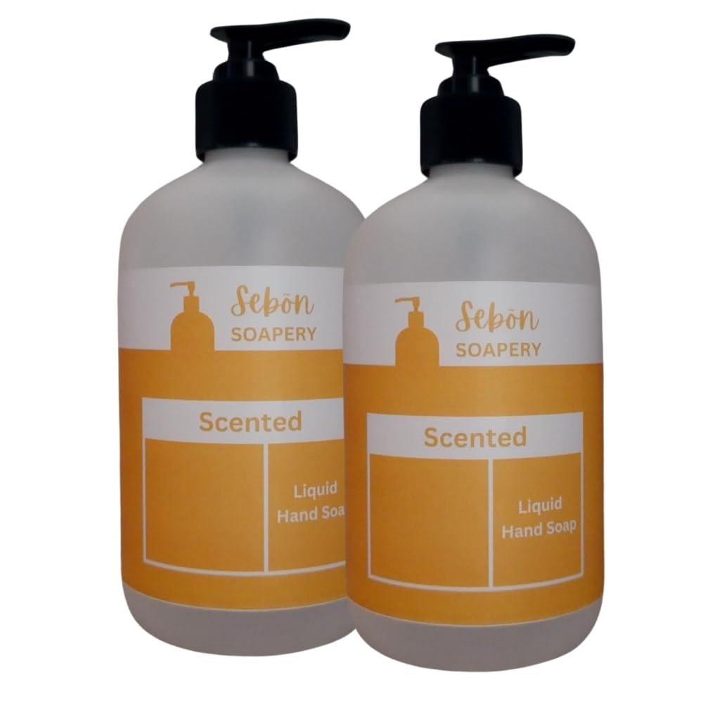 Black Canyon Home and Body Sebon Soapery Melon & Mandarin Musk Scented Liquid Hand Soap, 12 Oz (2 Pack)