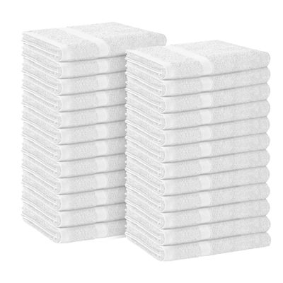 Avalon Towels Salon Towel - White Hand Towels Bulk Pack of 24-100% Cotton Absorbent Spa, Facial & Gym Towel for Working Out - 16x27 Inches (Not Bleach Proof)