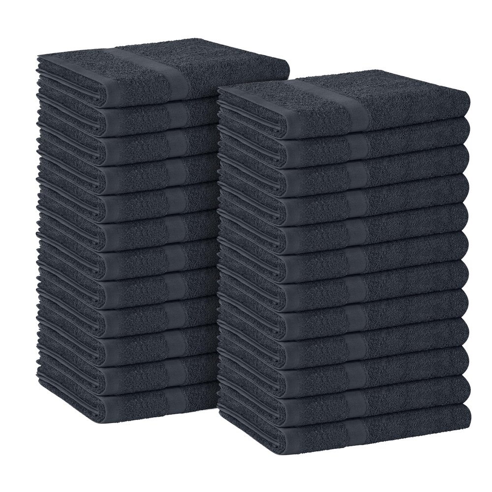 Avalon Towels Salon Towel - Grey Hand Towels Bulk Pack of 24-100% Cotton Absorbent Spa, Facial & Gym Towel for Working Out - 16x27 Inches (Not Bleach Proof)