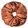 100% Pure Mulberry Silk Scrunchies  Handmade in USA  19 Momme 6A Grade Silk Hair Tie for Women & Girls  Gentle Elastic Ponytail Holder  No-Crease, Prevents Breakage & Frizz  Jumbo (Paprika) view 1
