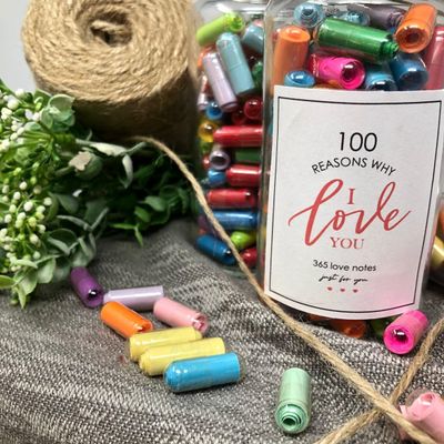 100 reasons why I love you Message in a Bottle Love Notes Gifts for him gifts for her daily dose of love valentine's day REFILL (Capsules and Blank Notes only) (Capsules and Blank notes only)