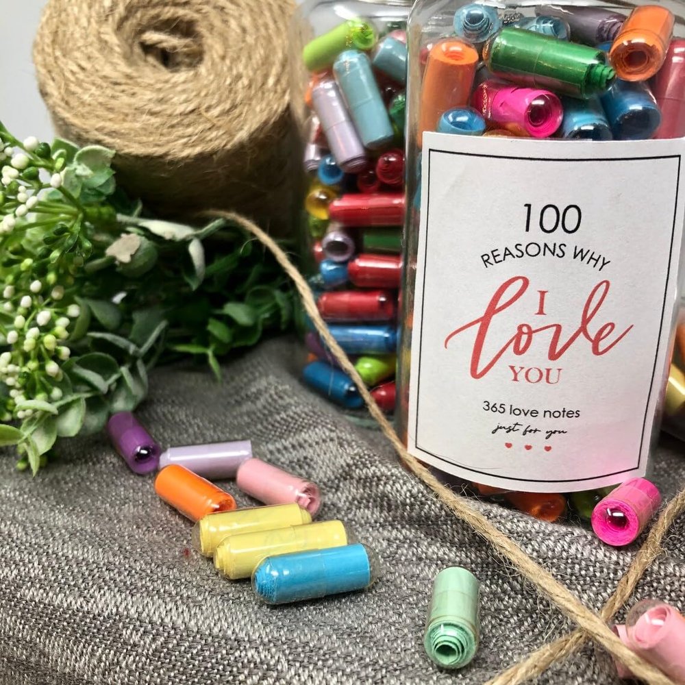 100 reasons why I love you Message in a Bottle Love Notes Gifts for him gifts for her daily dose of love valentine's day REFILL (Capsules and Blank Notes only) (Capsules and Blank notes only)