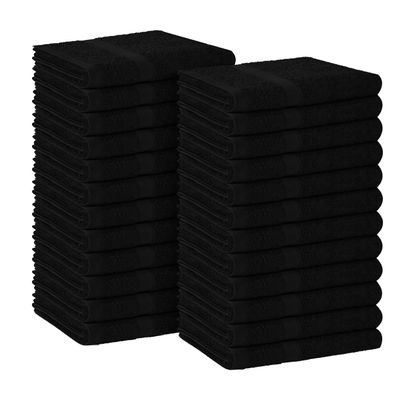 Avalon Towels Salon Towel - Black Hand Towels Bulk Pack of 24-100% Cotton Absorbent Spa, Facial & Gym Towel for Working Out - 16x27 Inches (Not Bleach Proof)