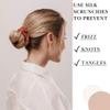100% Pure Mulberry Silk Scrunchies  Handmade in USA  19 Momme 6A Grade Silk Hair Tie for Women & Girls  Gentle Elastic Ponytail Holder  No-Crease, Prevents Breakage & Frizz  Skinny (Paprika) view 4