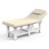 Beige Grey Wide Stationary Massage Table with Backrest for Treatment Table Physical Therapy Table Spa Facial Bed, Metal Frame PU Leather 31.5'' Wide 75'' Long Heavy Duty Professional Massage Bed view 1