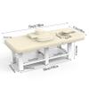 Beige Grey Wide Stationary Massage Table with Backrest for Treatment Table Physical Therapy Table Spa Facial Bed, Metal Frame PU Leather 31.5'' Wide 75'' Long Heavy Duty Professional Massage Bed view 2