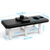 Black Wide Stationary Massage Table with Backrest for Treatment Table Physical Therapy Table Spa Facial Bed, Metal Frame PU Leather 31.5'' Wide 75'' Long Heavy Duty Professional Stationary Massage Bed view 2