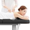 Black Wide Stationary Massage Table with Backrest for Treatment Table Physical Therapy Table Spa Facial Bed, Metal Frame PU Leather 31.5'' Wide 75'' Long Heavy Duty Professional Stationary Massage Bed view 3