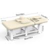 Beige Grey Wide Stationary Massage Table with Backrest for Treatment Table Physical Therapy Table Spa Facial Bed, Metal Frame PU Leather 31.5'' Wide 75'' Long Heavy Duty Professional Massage Bed view 2