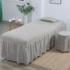Gray,180x60cm(S),LDLCYCN Massage Table Bed Skirt with Hole Spa Bed Cover Full Wrap Beauty Salon Massage Table Bed Sheet Skirt Protective Massage Table Skirt Square Round Head Washable view 1