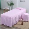 Pink/a,190x80cm(S),LDLCYCN Massage Table Bed Skirt with Hole Spa Bed Cover Full Wrap Beauty Salon Massage Table Bed Sheet Skirt Protective Massage Table Skirt Square Round Head Washable view 1