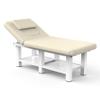 pouseayar Metal Frame Wide Stationary Massage Table for Treatment Table Physical Therapy Table Spa Facial Bed, PU Leather 31.5'' Wide 75'' Long (Beige Grey, Segmented Structure) view 1