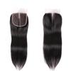 Straight Bundles With Closure Human Hair Hair 14 16 18 and 12 Inch 3 Bundles With Transparent Lace 4X4 Closure Human Hair view 4