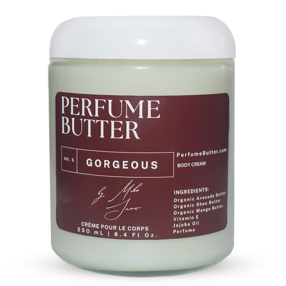 8.4 Fl. oz Perfume Butter  GORGEOUS | Hydrating Lasting Scented Body Butter with Pistachio, Hazelnut, Rum & Marshmallow | Unisex & Handcrafted for Silky Soft Skin  Amber Glass Jar