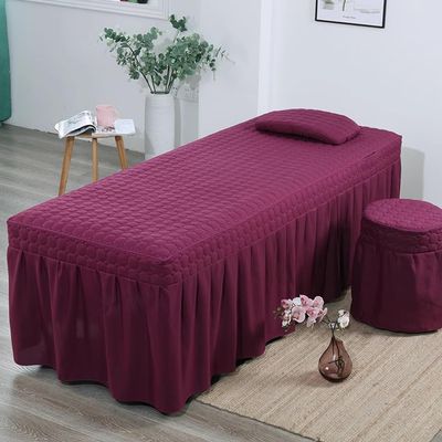 Purple/b,190x70cm(R),LDLCYCN Massage Table Bed Skirt with Hole Spa Bed Cover Full Wrap Beauty Salon Massage Table Bed Sheet Skirt Protective Massage Table Skirt Square Round Head Washable